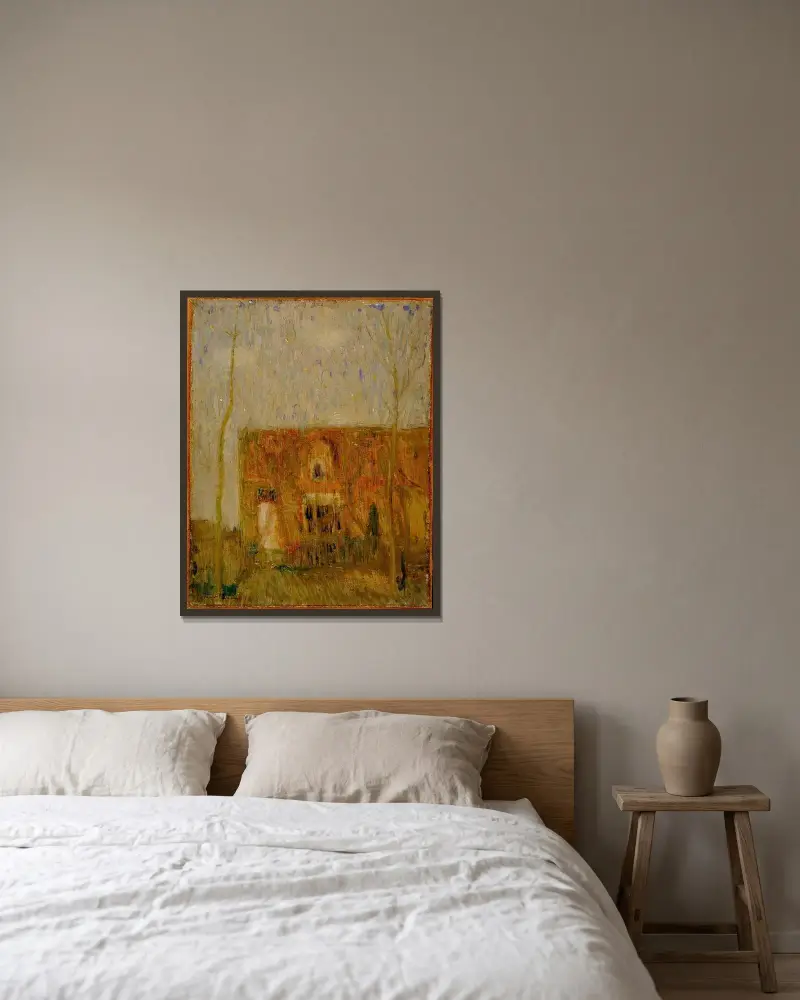 Hus av Constant Permeke inramad på en vägg