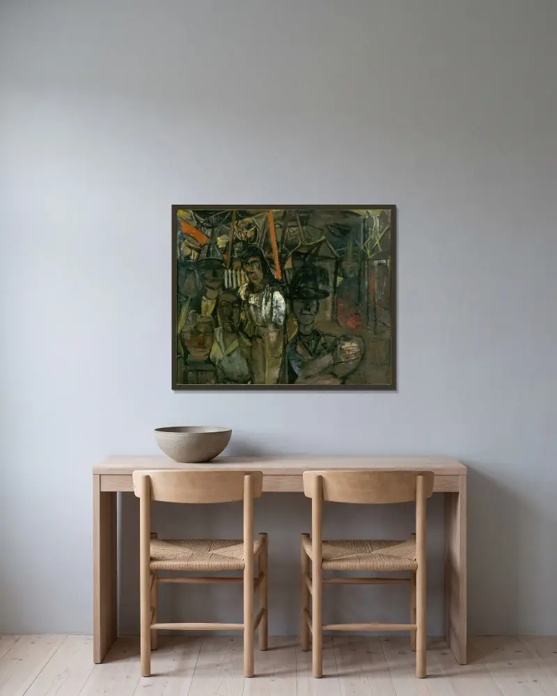 Kirmes von Constant Permeke gerahmt an einer Wand