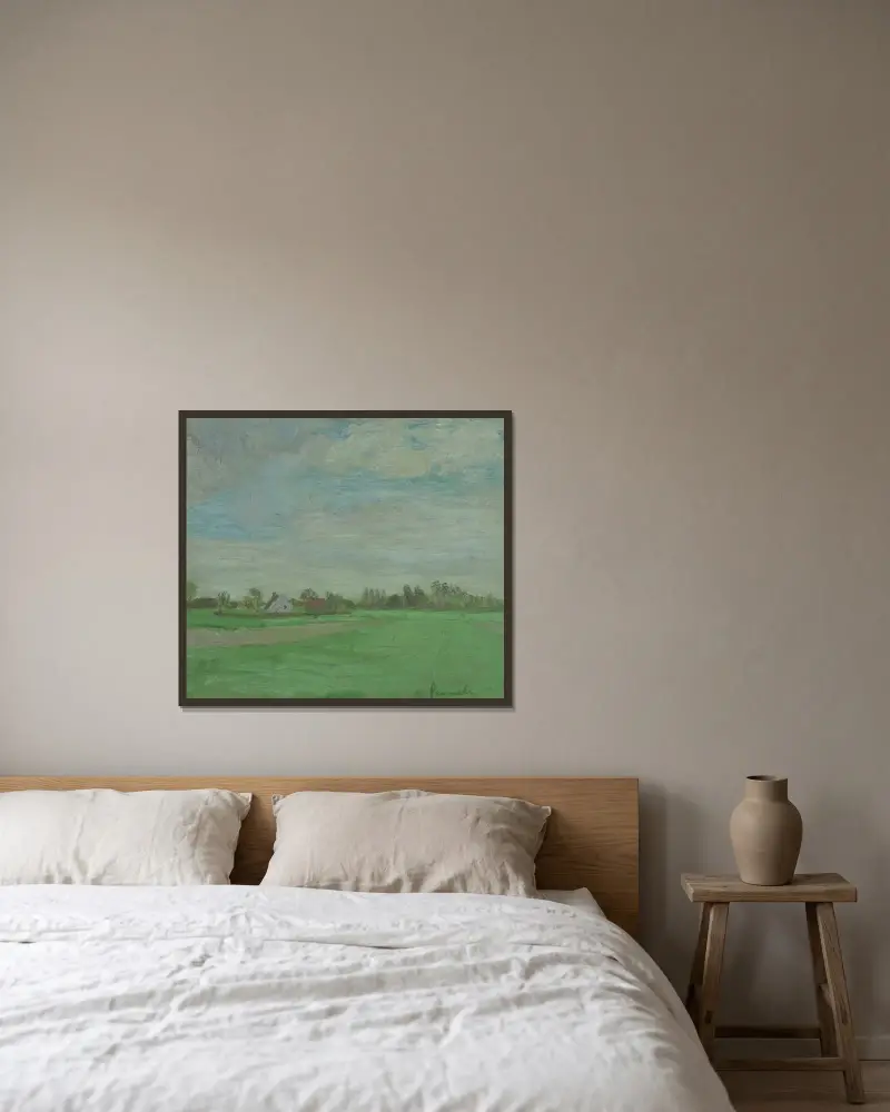 Landschap av Constant Permeke inramad på en vägg