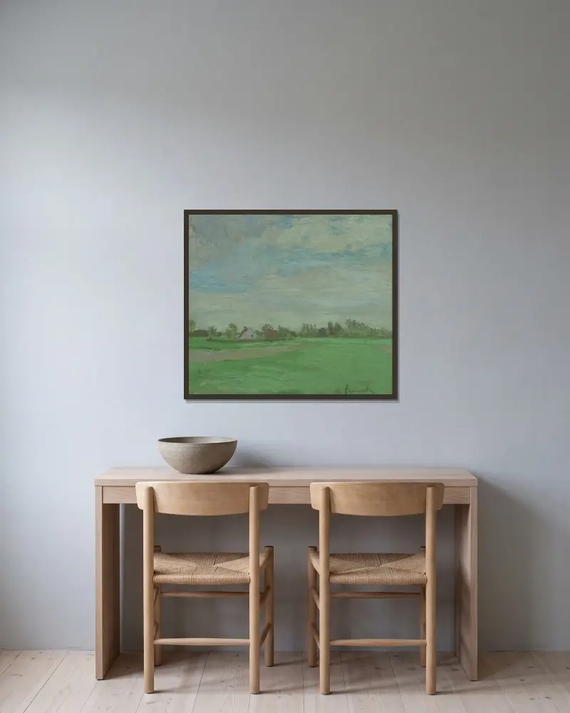 Landschap av Constant Permeke inramad på en vägg
