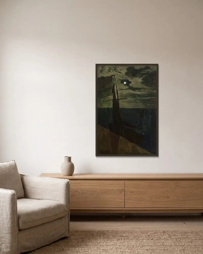 Mondschein von Constant Permeke gerahmt an einer Wand