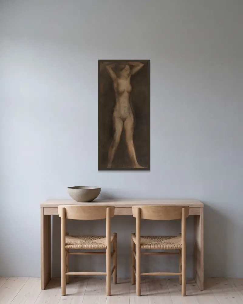 Aktstudie, 1943 von Constant Permeke gerahmt an einer Wand