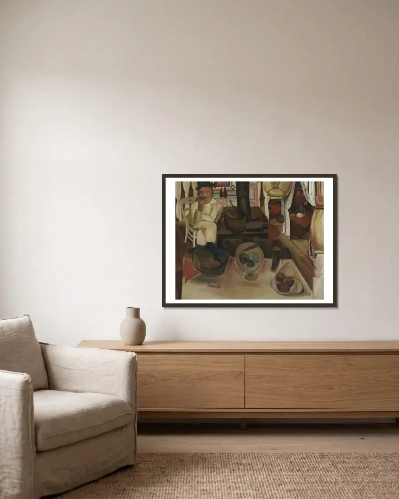 Pastry Stall von Constant Permeke gerahmt an einer Wand
