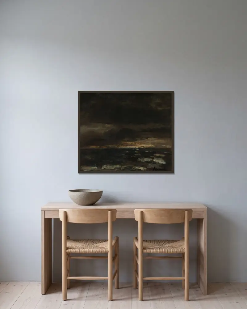 Düstere Meereslandschaft von Constant Permeke gerahmt an einer Wand