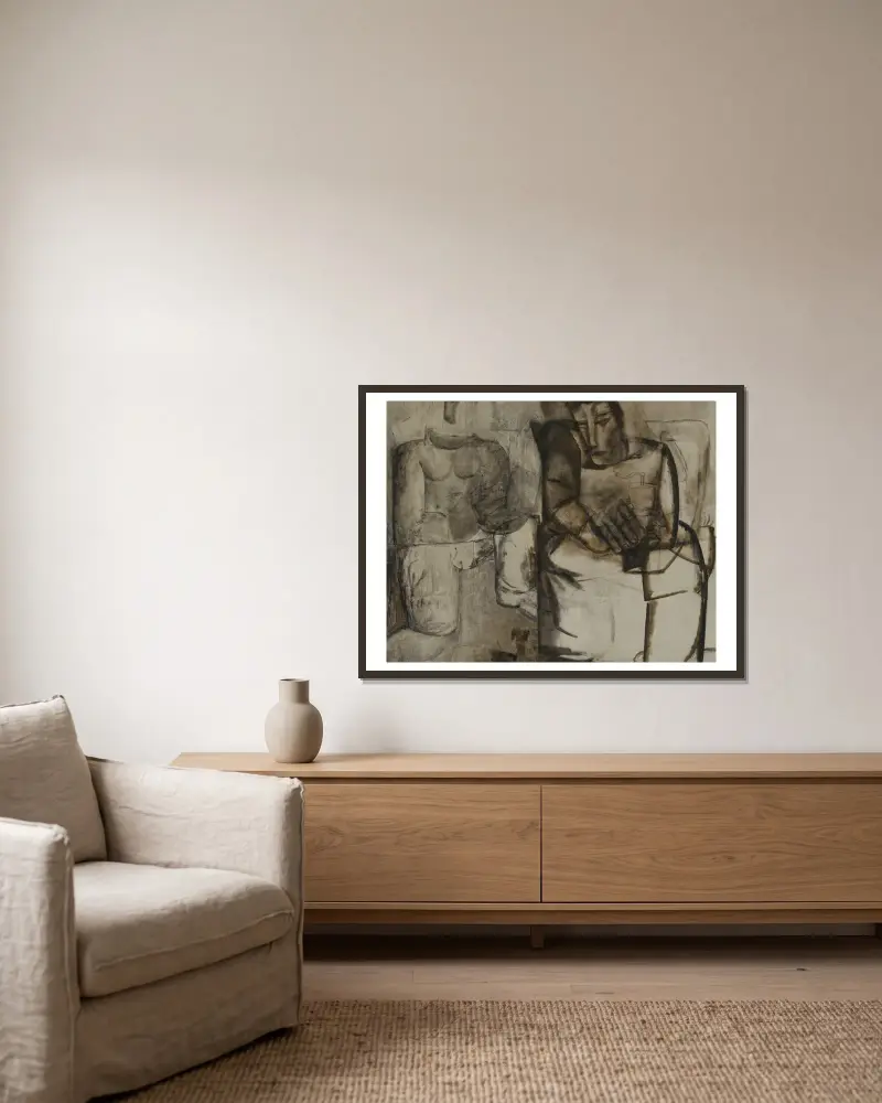 Vesper von Constant Permeke gerahmt an einer Wand
