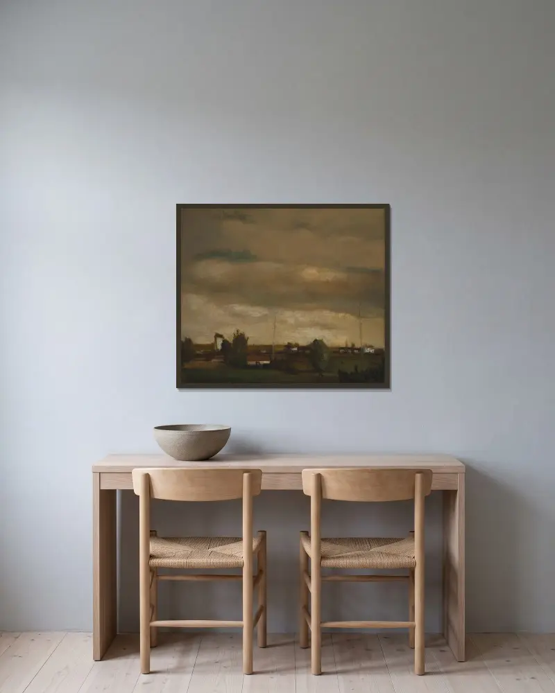 Bågskytte i byn av Constant Permeke inramad på en vägg