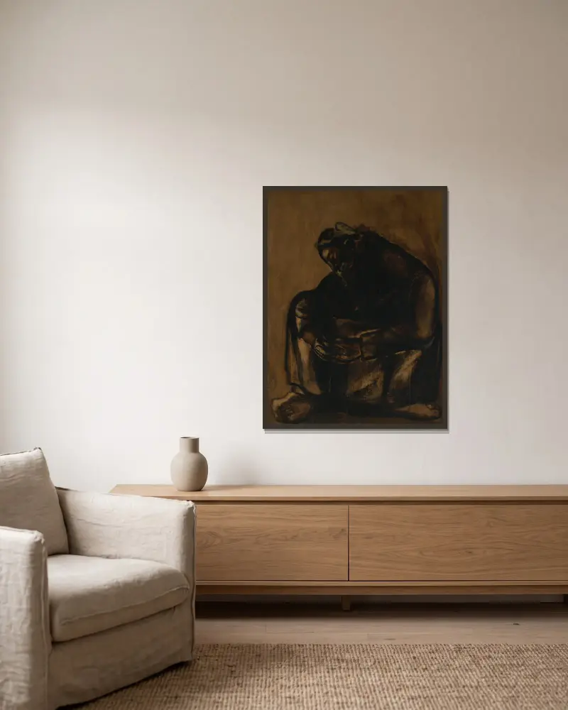 Frau im Gebet von Constant Permeke gerahmt an einer Wand