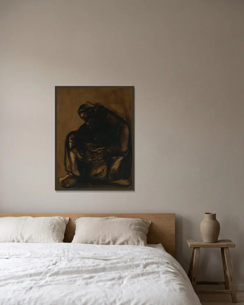 Frau im Gebet von Constant Permeke gerahmt an einer Wand