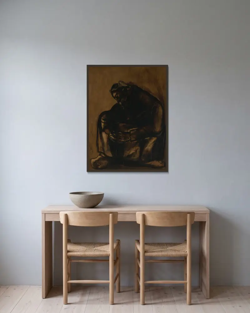 Frau im Gebet von Constant Permeke gerahmt an einer Wand