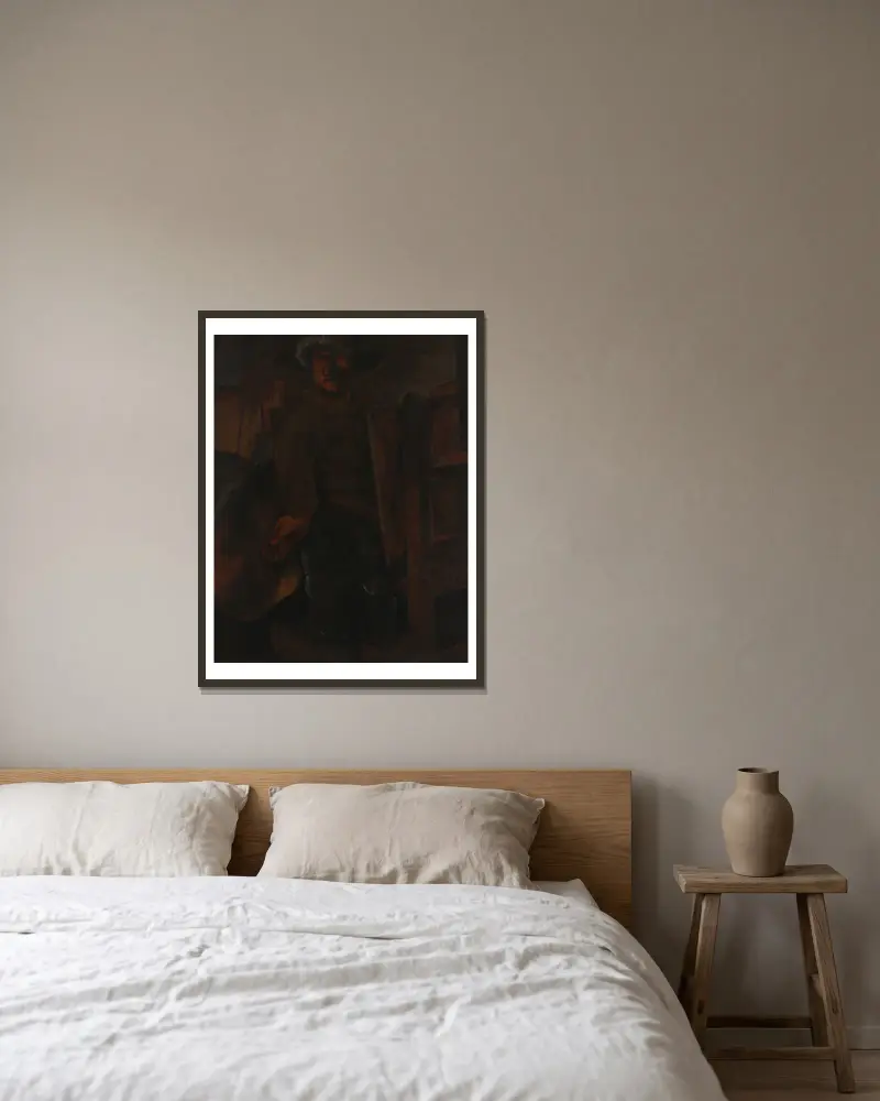 Selbstporträt von Constant Permeke gerahmt an einer Wand