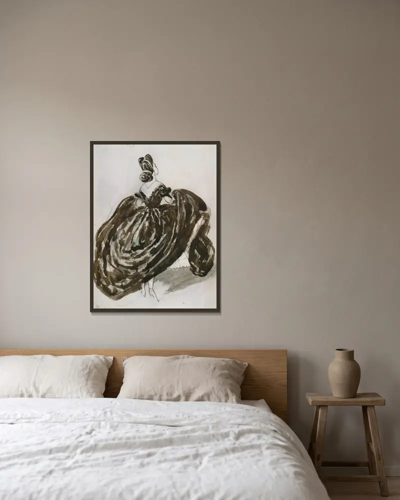 Eine Pariserin von hinten gesehen von Constantin Guys gerahmt an einer Wand
