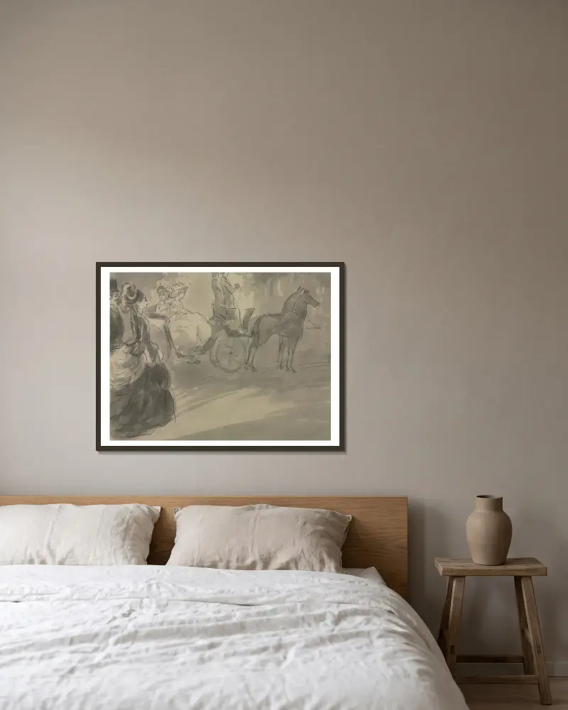Eine Rast im Park von Constantin Guys gerahmt an einer Wand