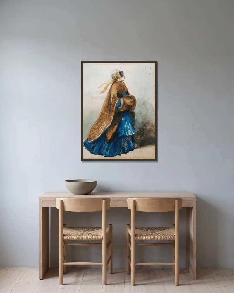 Elegantní dáma, Constantin Guys v rámu na stěně