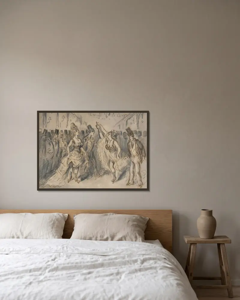 Le Chahut von Constantin Guys gerahmt an einer Wand
