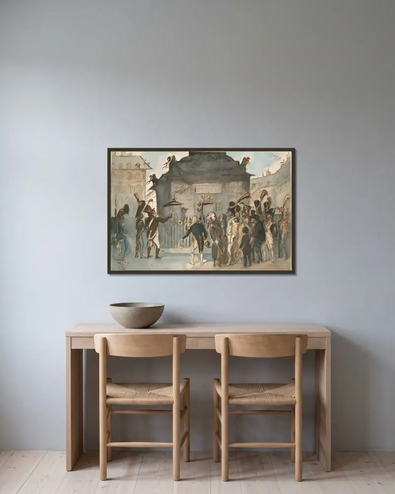 Imperiets gamla soldater av Constantin Guys inramad på en vägg
