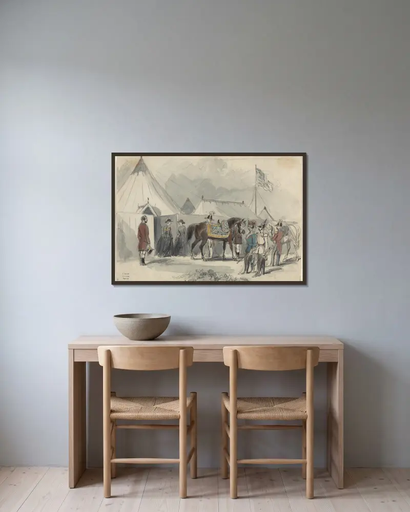 Die Königin von Constantin Guys gerahmt an einer Wand