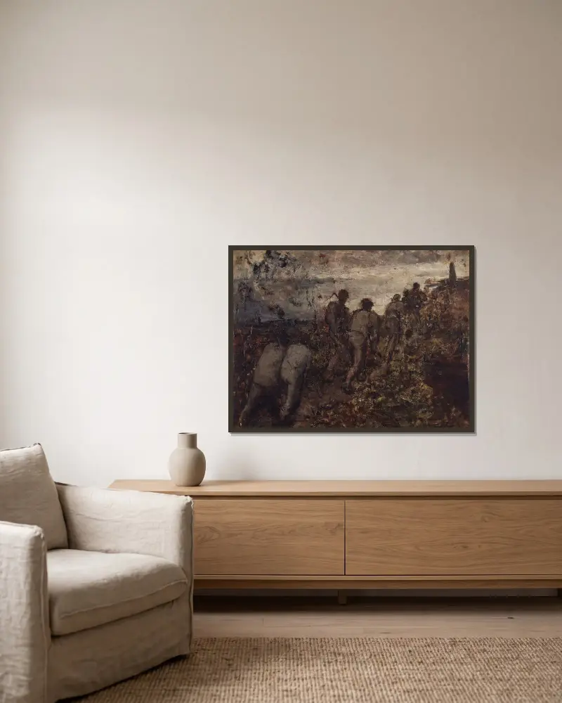 Kalvarienberg von Constantin Meunier gerahmt an einer Wand