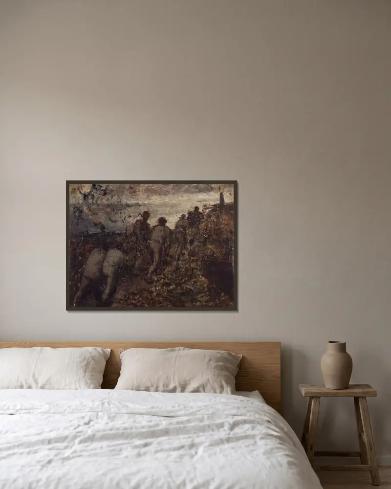 Kalvarienberg von Constantin Meunier gerahmt an einer Wand