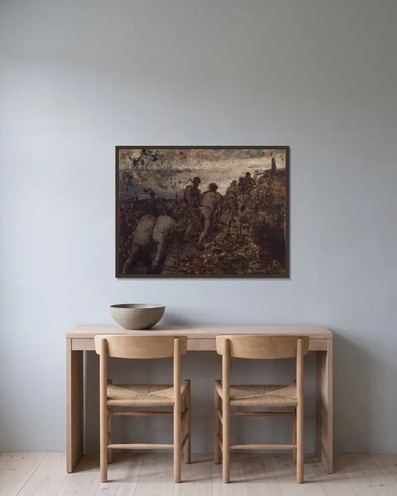 Kalvarienberg von Constantin Meunier gerahmt an einer Wand