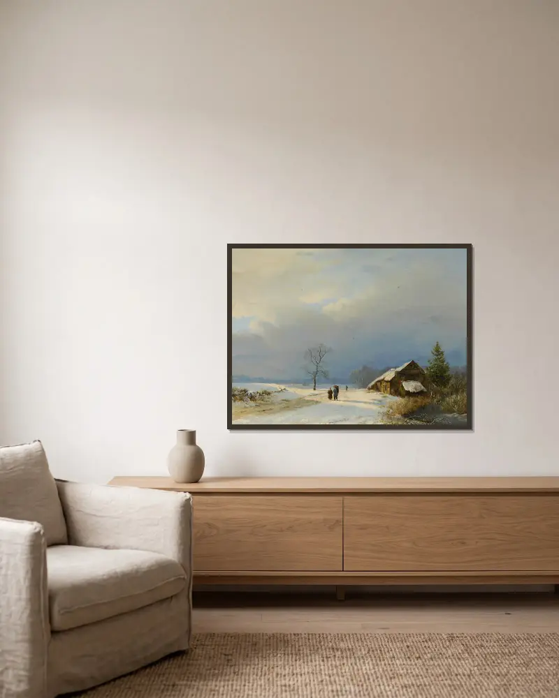 Dutch winter in the Gooi av Barend Cornelis Koekkoek inramad på en vägg