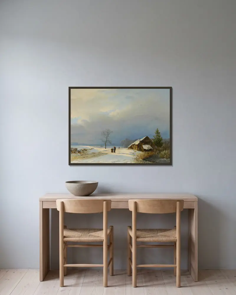 Dutch winter in the Gooi av Barend Cornelis Koekkoek inramad på en vägg