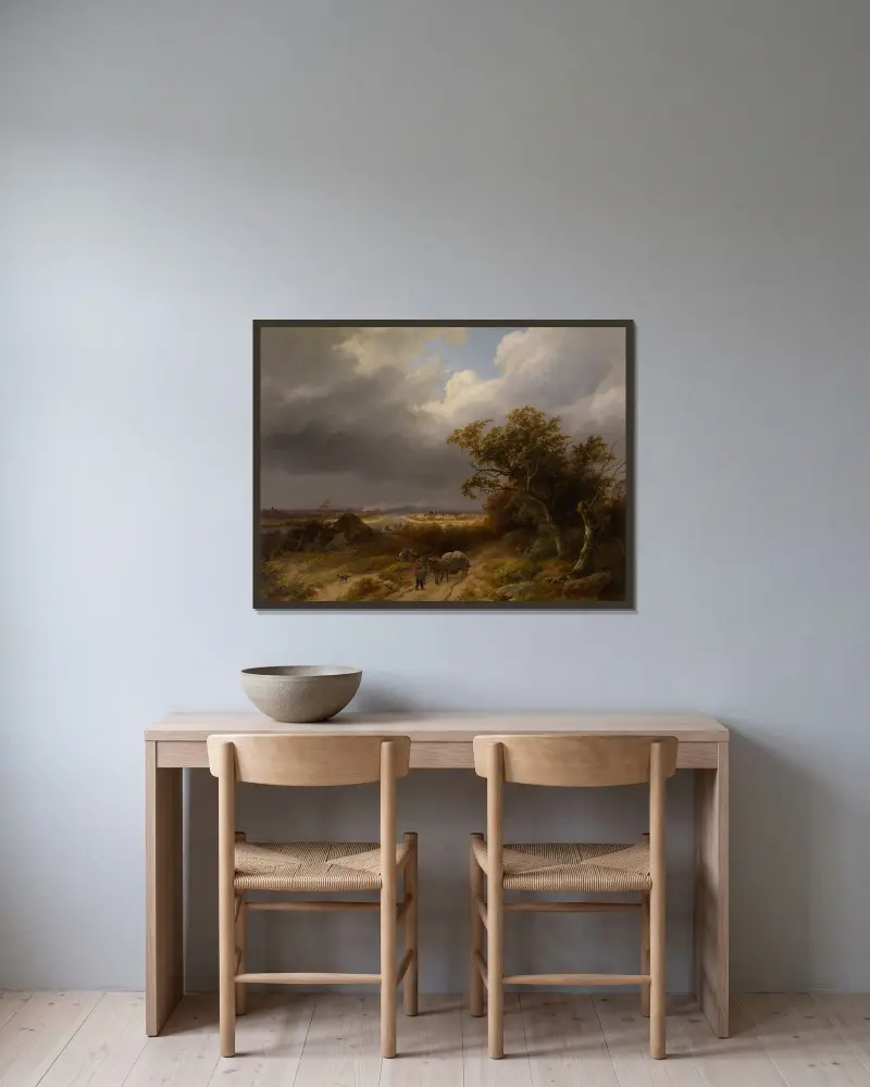 Landscape near Cleves av Barend Cornelis Koekkoek inramad på en vägg