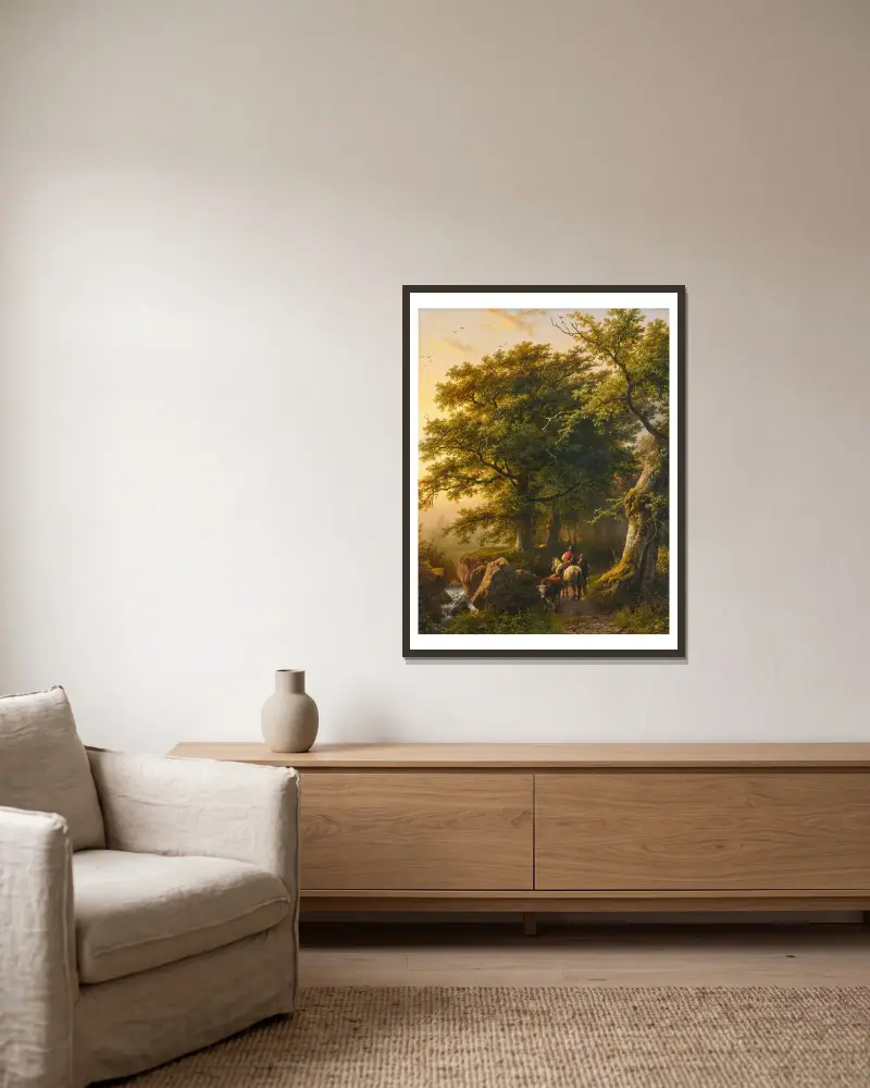 Der Sommer von Barend Cornelis Koekkoek gerahmt an einer Wand