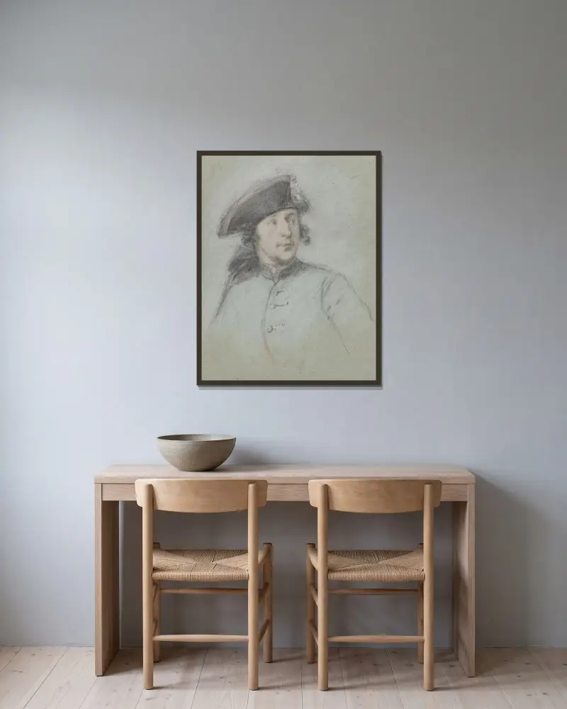 Bildnis von Ludolf Bakhuysen dem Jüngeren von Cornelis Troost gerahmt an einer Wand