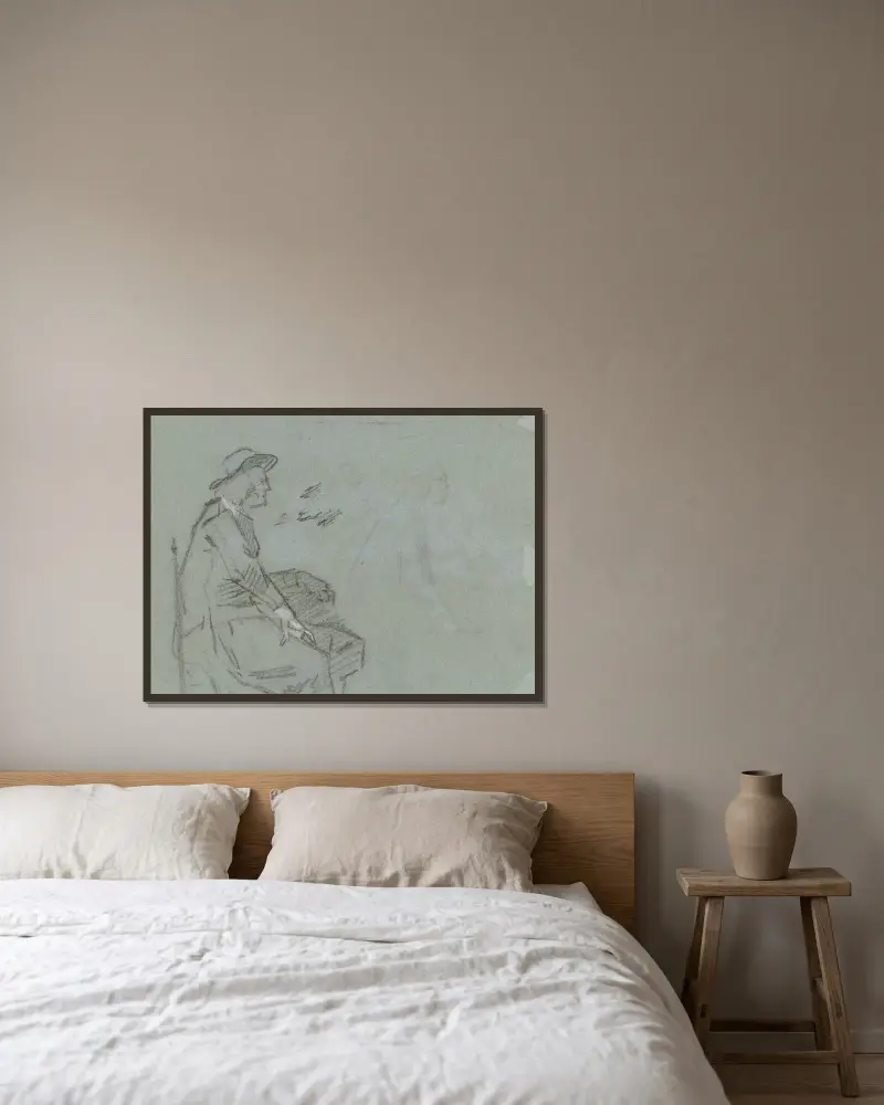 Zwei Studien eines sitzenden Mannes im Profil nach rechts von Cornelis Troost gerahmt an einer Wand