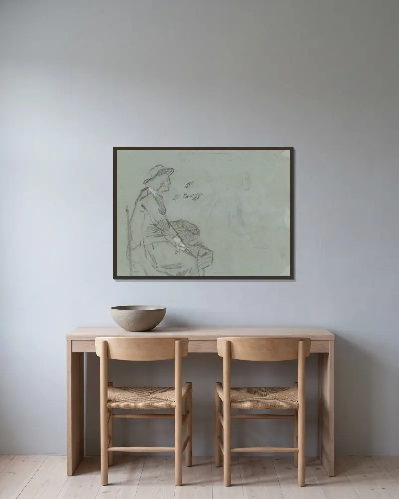 Zwei Studien eines sitzenden Mannes im Profil nach rechts von Cornelis Troost gerahmt an einer Wand