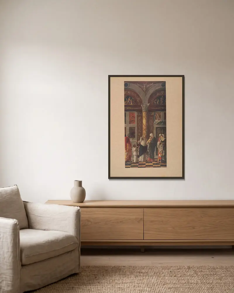 Andrea Mantegna, Jesu omskärelse av Corrado Ricci inramad på en vägg