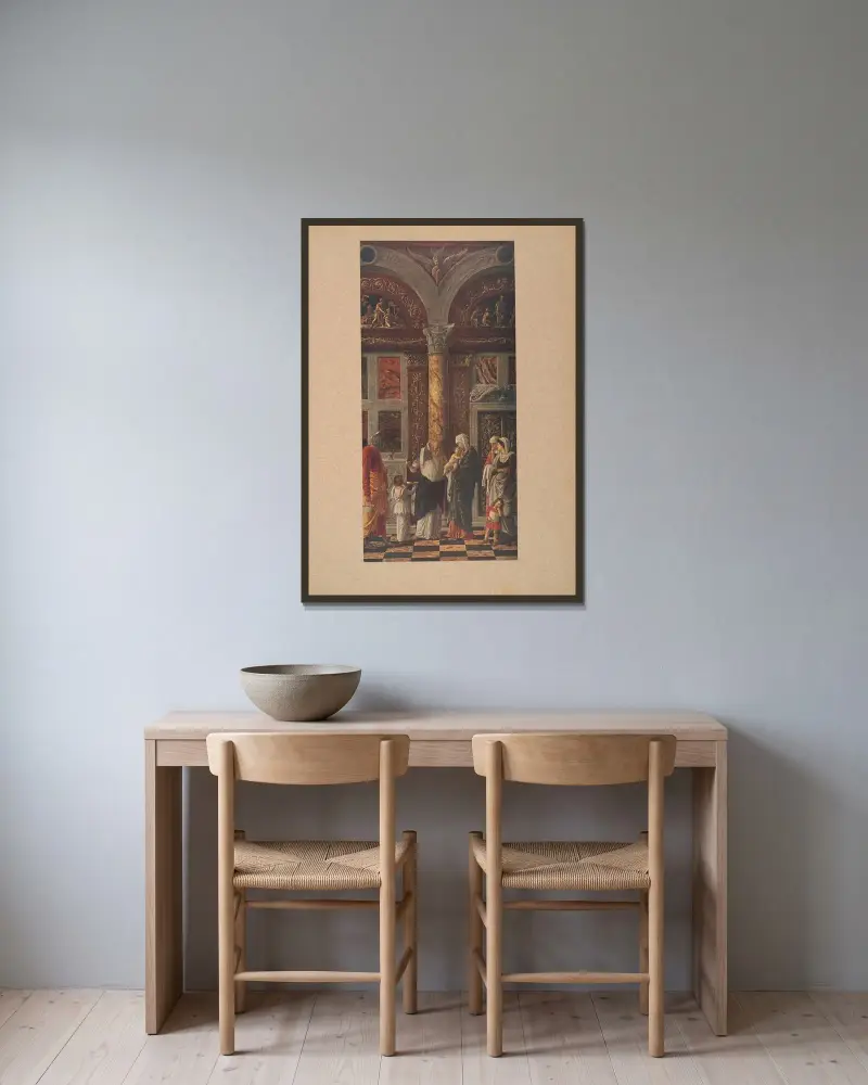 Andrea Mantegna, Jesu omskärelse av Corrado Ricci inramad på en vägg