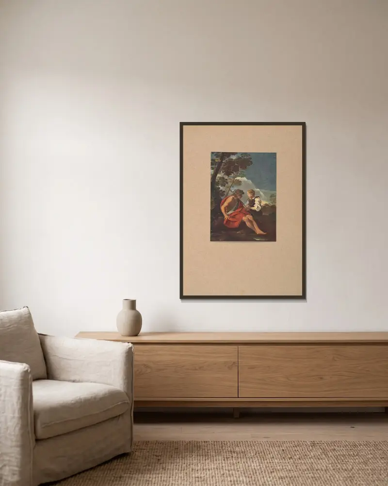 Annibale Carracci, Scena pastorale av Corrado Ricci inramad på en vägg