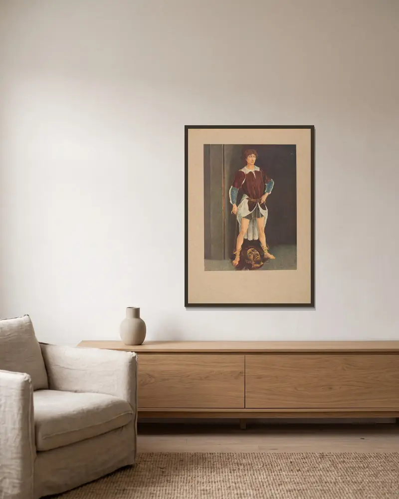 Antonio Pollaiolo, David von Corrado Ricci gerahmt an einer Wand