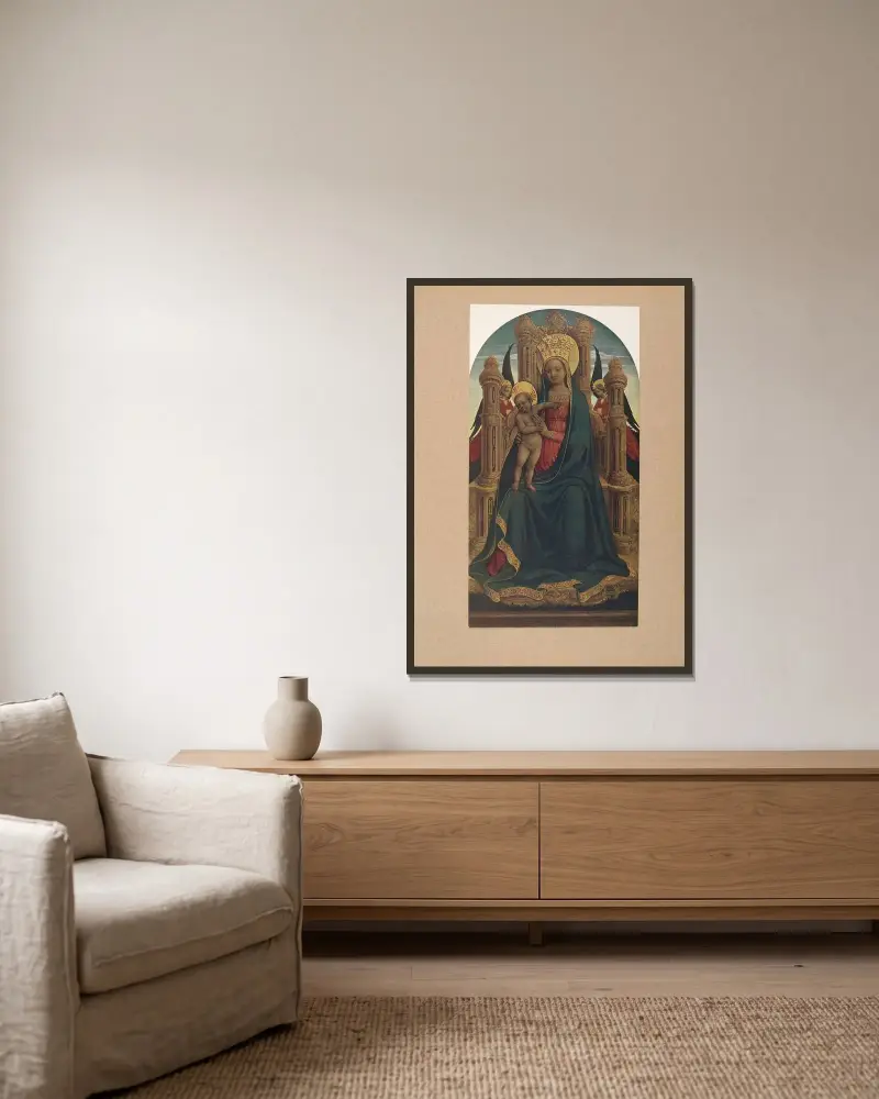Antonio Vivarini, Madonna col Bambino av Corrado Ricci inramad på en vägg