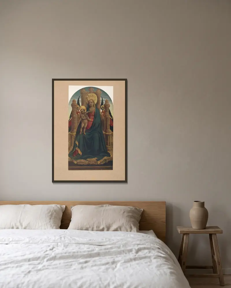 Antonio Vivarini, Madonna col Bambino av Corrado Ricci inramad på en vägg