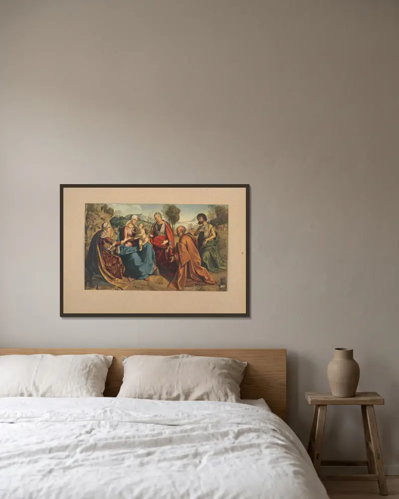 Boccaccio Boccaccino, Sacra Couversazione av Corrado Ricci inramad på en vägg