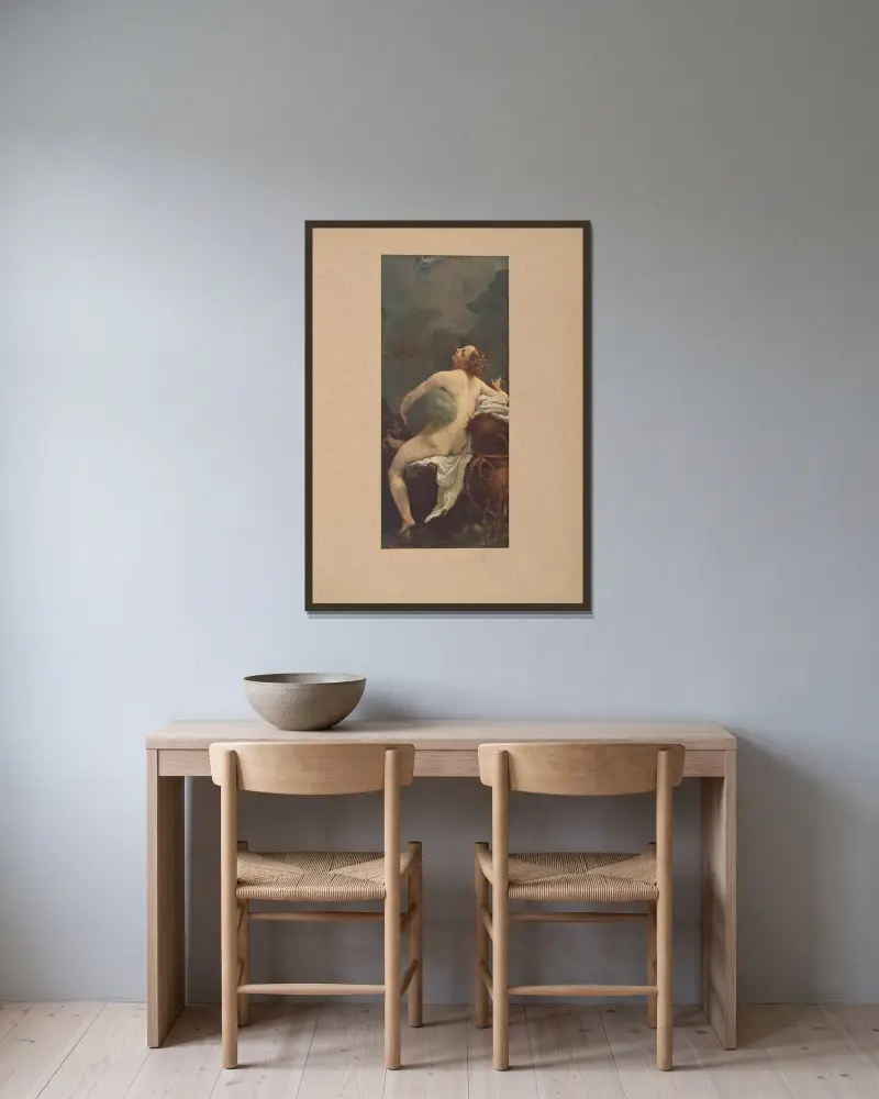 Correggio, Io av Corrado Ricci inramad på en vägg
