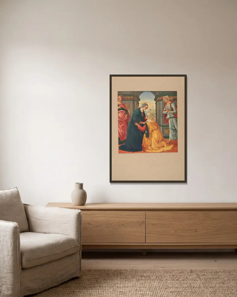 Domenico Ghirlandaio, La Visitatione av Corrado Ricci inramad på en vägg