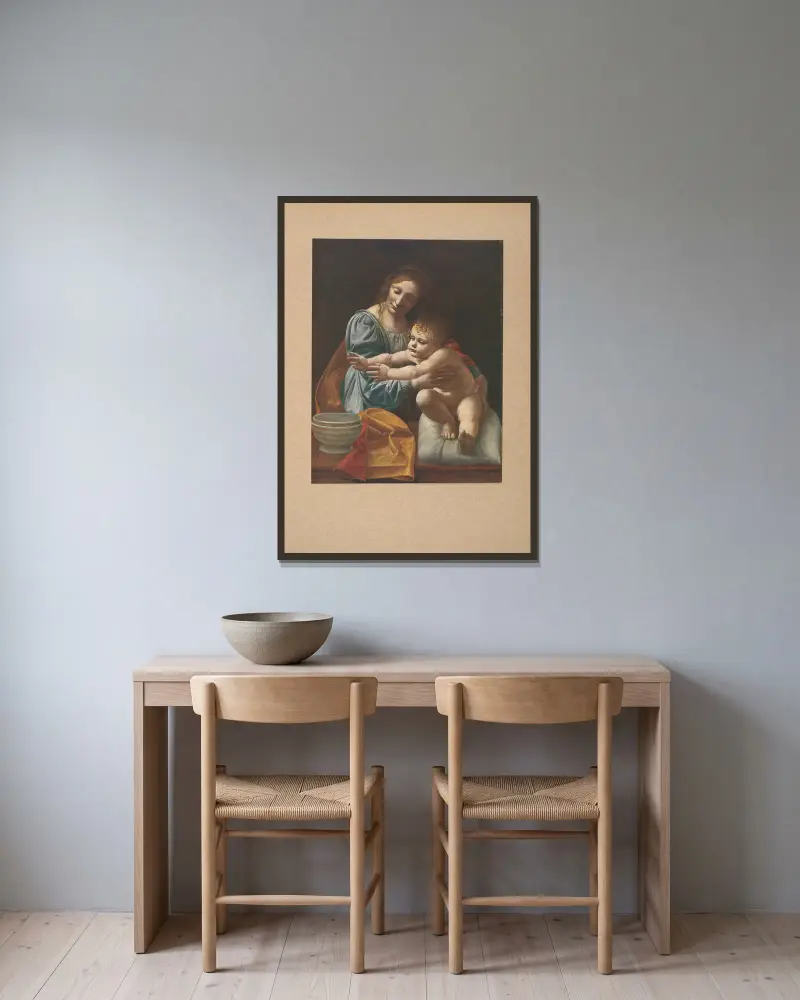 Giovanni Antonio Boltraffio, Madonna col Bambino av Corrado Ricci inramad på en vägg