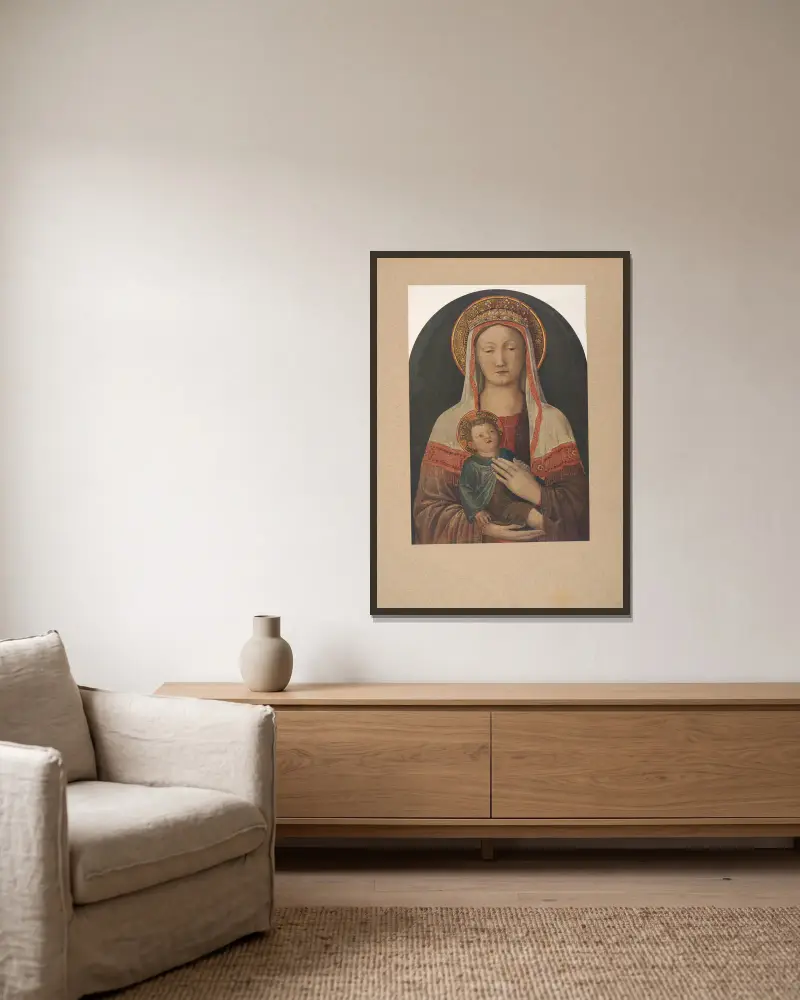 Jacopo Bellini, Madonna col Bambino av Corrado Ricci inramad på en vägg