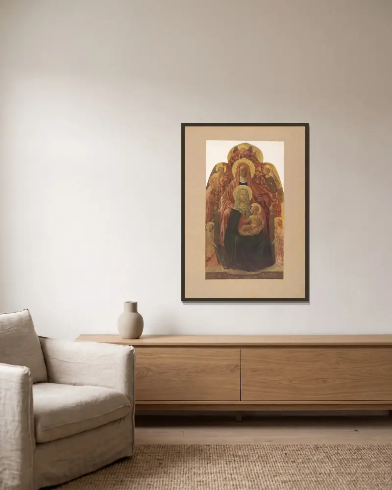 Masaccio, S. Anna, la Madonna e il Bambino av Corrado Ricci inramad på en vägg