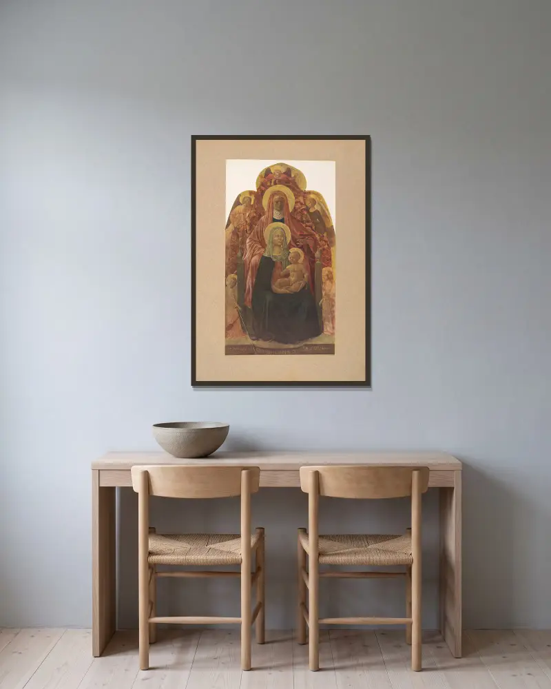 Masaccio, S. Anna, la Madonna e il Bambino av Corrado Ricci inramad på en vägg