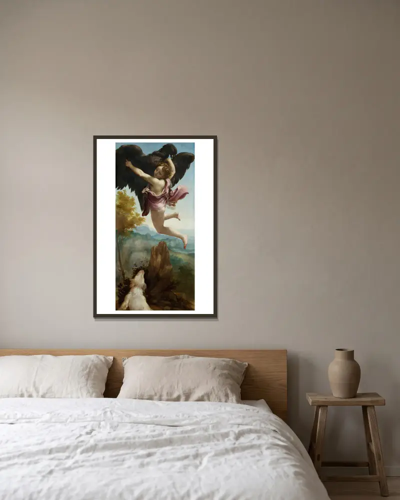 The Abduction of Ganymede av Correggio inramad på en vägg