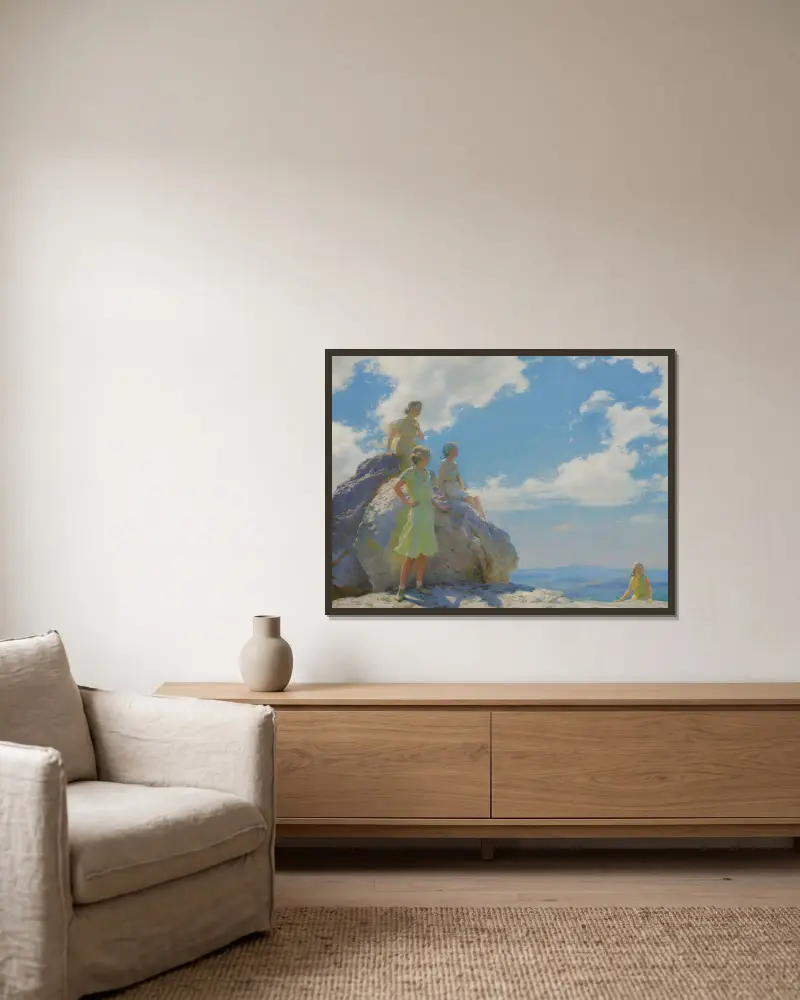 Bear Rocks von Charles Courtney Curran gerahmt an einer Wand