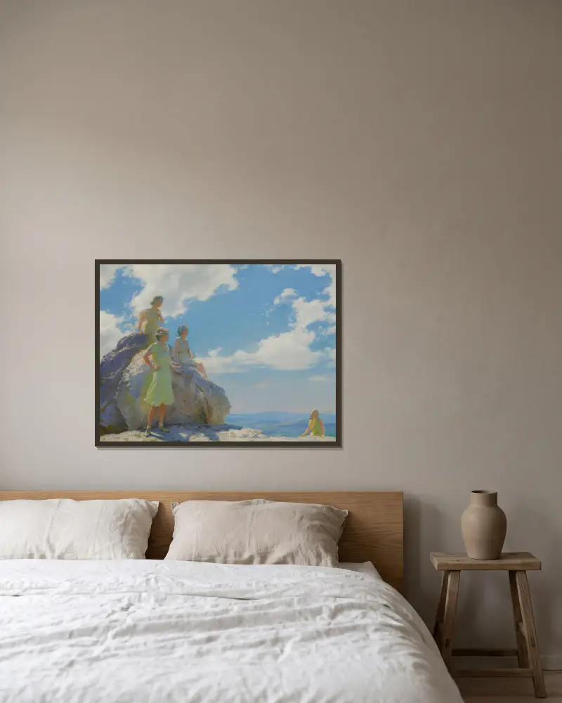 Bear Rocks von Charles Courtney Curran gerahmt an einer Wand