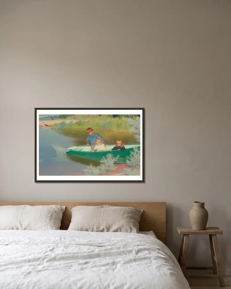 Große Erwartungen von Charles Courtney Curran gerahmt an einer Wand