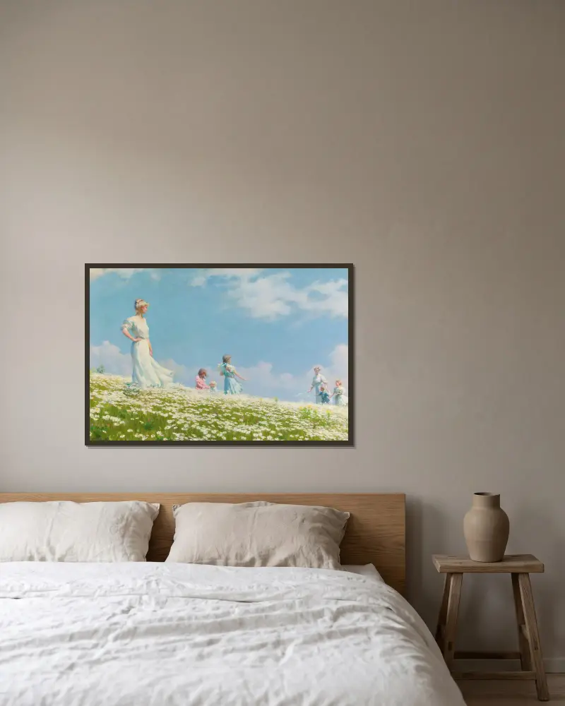 Sommer von Charles Courtney Curran gerahmt an einer Wand