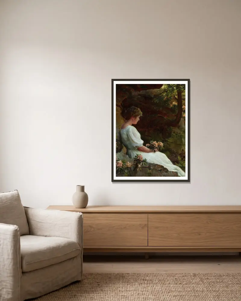 Wishful Thinking von Charles Courtney Curran gerahmt an einer Wand