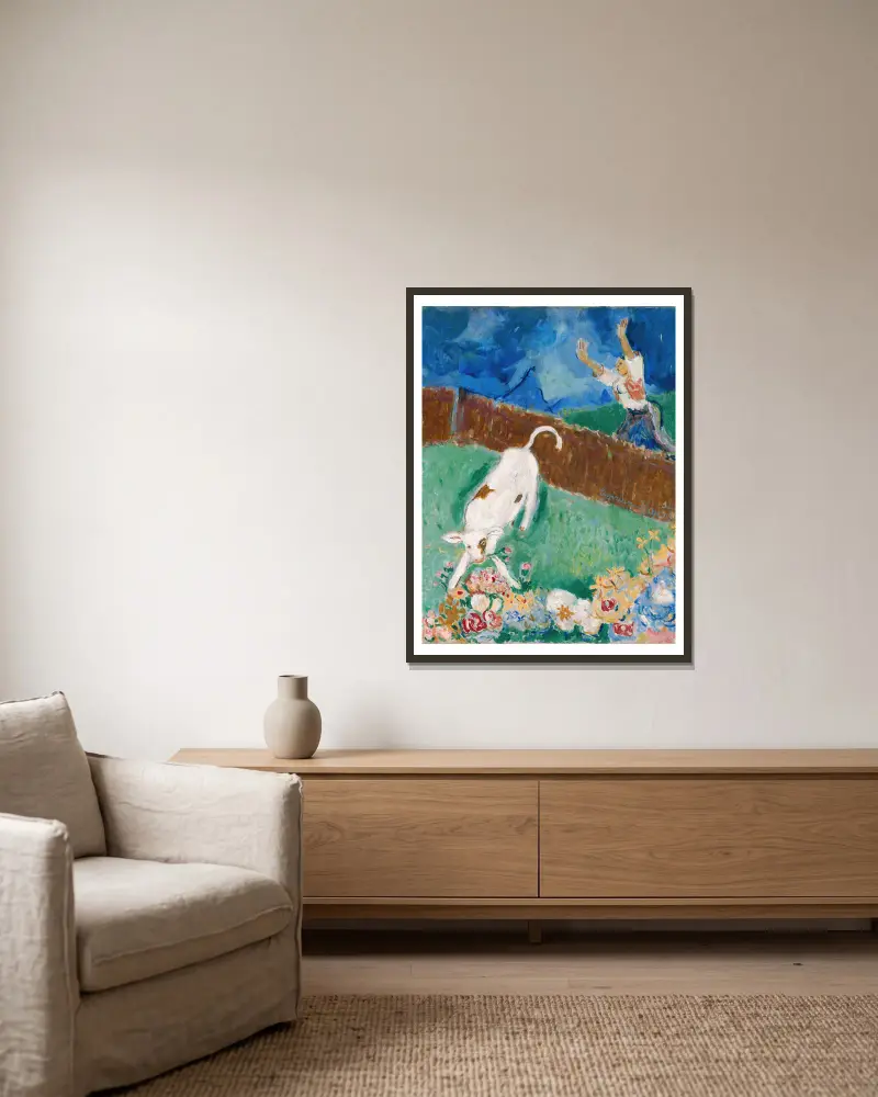 Kalb von Cyprián Majerník gerahmt an einer Wand